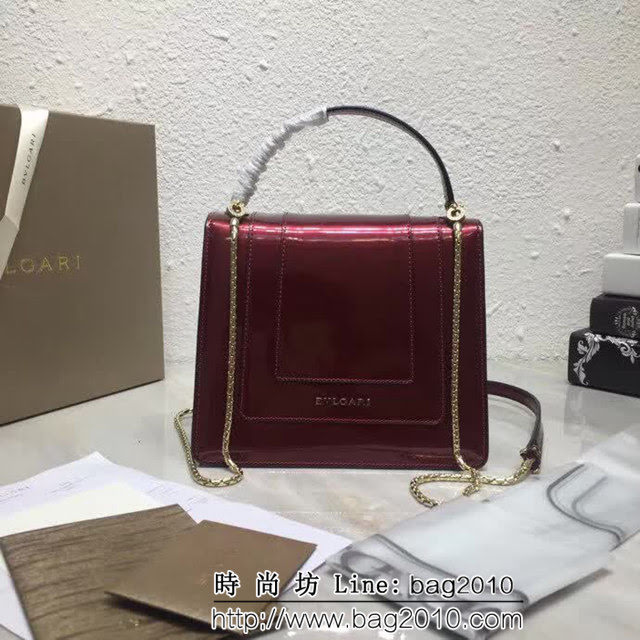 BVLGARI寶格麗 專櫃新款 蛇頭扣環 漆皮手提肩背斜挎包 可拆卸肩帶 38329 FYD1201